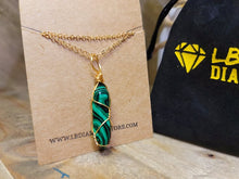 Load image into Gallery viewer, Natural Handmade Crystal Necklace Gold Wire Wrapped Malachite