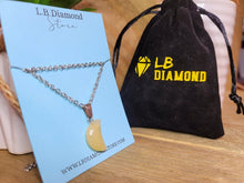 Load image into Gallery viewer, Natural Handmade Crystal Necklace Silver Tone Citrine Healing Crystal Moon Necklace