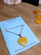Load image into Gallery viewer, Natural Handmade Crystal Necklace Silver Tone Citrine Healing Crystal Heart Necklace