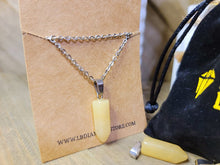 Load image into Gallery viewer, Citrine Healing Crystal Point Necklace Silver tone Citrine