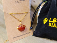 Load image into Gallery viewer, Gold Wire Wrapped Carnelian Healing Crystal Round Necklace Gold tone Handmade