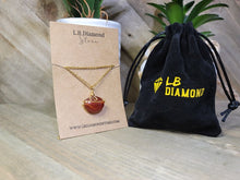 Load image into Gallery viewer, Gold Wire Wrapped Carnelian Healing Crystal Round Necklace Gold tone Handmade