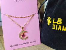 Load image into Gallery viewer, Moon Star Pendant Necklace - Trendy Moon necklace Gold tone