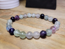 Load image into Gallery viewer, Grade A++ Fluorite Crystal Bead Bracelet 8mm, Genuine Fluorite Gemstone Bracelet,