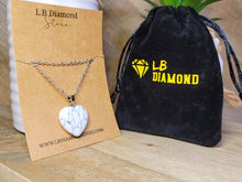 Load image into Gallery viewer, Natural Handmade Crystal Necklace Silver Tone Heart Howite Pendant