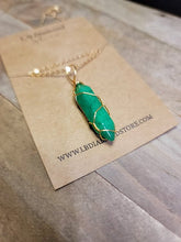 Load image into Gallery viewer, Jade Natural Point Necklace Gold Tone Necklace- Good Luck•Fortune (Powerful Necklace)