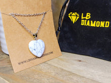 Load image into Gallery viewer, Natural Handmade Crystal Necklace Silver Tone Heart Howite Pendant