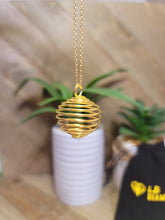 Load image into Gallery viewer, Cage Necklace - Flexible Gemstone Coil Pendant - Gold Jewelry Parts - Fill with Crystals