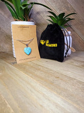 Load image into Gallery viewer, Handmade Crystal Necklace Silver Tone Heart Turquoise Healing Crystal Point Necklace