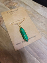 Load image into Gallery viewer, Jade Natural Point Necklace Gold Tone Necklace- Good Luck•Fortune (Powerful Necklace)