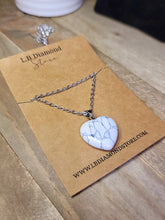Load image into Gallery viewer, Natural Handmade Crystal Necklace Silver Tone Heart Howite Pendant