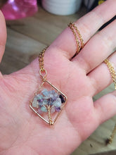 Load image into Gallery viewer, Natural Crystal Necklace Gold Wire Wrapped Fluorite Healing necklace