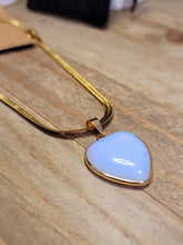 Load image into Gallery viewer, Natural Handmade Crystal Necklace Gold Tone Opal Healing Crystal Choker Necklace Gold tone