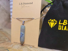 Load image into Gallery viewer, Crystal Necklace Labradorite Healing Crystal Point Necklace Silver tone