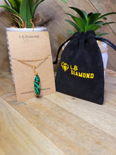 Load image into Gallery viewer, Natural Handmade Crystal Necklace Gold Wire Wrapped Malachite