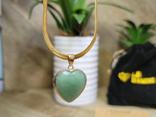 Load image into Gallery viewer, Natural Handmade Crystal Choker Necklace Gold Tone Wrapped Green Aventurine Healing Crystal