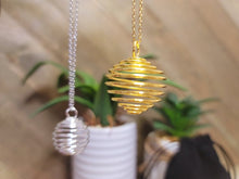 Load image into Gallery viewer, Cage Necklace - Flexible Gemstone Coil Pendant - Gold Jewelry Parts - Fill with Crystals