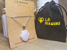 Load image into Gallery viewer, Natural Handmade Crystal Necklace Silver Tone Rose Quartz Sea Shell Pendant Necklace