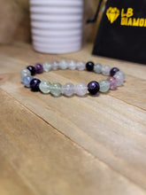 Load image into Gallery viewer, Grade A++ Fluorite Crystal Bead Bracelet 8mm, Genuine Fluorite Gemstone Bracelet,