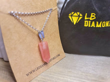 Load image into Gallery viewer, Crystal Necklace Silver Tone Strawberry Quartz Pendant Necklace Handmade