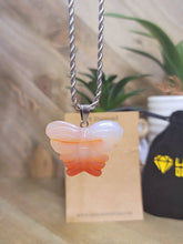 Load image into Gallery viewer, Choker Necklace Silver Tone Carnelian Healing Crystal Butterfly Necklace