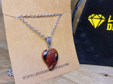 Load image into Gallery viewer, Natural Handmade Crystal Necklace Silver Tone Mahogany Obsidian Pendant Necklace