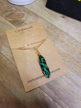 Load image into Gallery viewer, Natural Handmade Crystal Necklace Gold Wire Wrapped Malachite