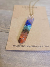 Load image into Gallery viewer, Natural Handmade Crystal Necklace Gold Tone 7 Chakras Healing Necklace Gemstone Chip