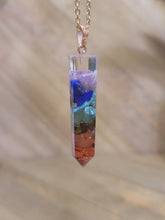 Load image into Gallery viewer, Natural Handmade Crystal Necklace Gold Tone 7 Chakras Healing Necklace Gemstone Chip