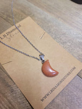Load image into Gallery viewer, Gold Sandstone Crystal Moon Necklace Trending Pendant Necklace Gift For Her, Handmade Necklace