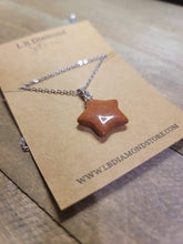Load image into Gallery viewer, Gold Sandstone Crystal Star Necklace Trending Pendant Necklace Gift For Her, Handmade Necklace