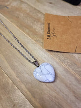 Load image into Gallery viewer, Natural Handmade Crystal Necklace Silver Tone Heart Howite Pendant
