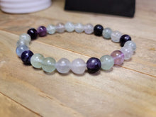 Load image into Gallery viewer, Grade A++ Fluorite Crystal Bead Bracelet 8mm, Genuine Fluorite Gemstone Bracelet,