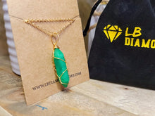 Load image into Gallery viewer, Jade Natural Point Necklace Gold Tone Necklace- Good Luck•Fortune (Powerful Necklace)