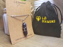 Load image into Gallery viewer, Blue Sandstone Crystal POINT Necklace Trending Pendant Necklace Gift For Her, Handmade Necklace Fashion Necklace