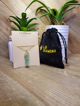 Load image into Gallery viewer, Handmade Crystal Necklace Gold Tone Green Fluorite Crystal Pendant Necklace