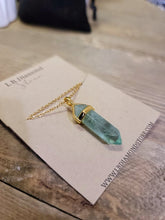 Load image into Gallery viewer, Handmade Crystal Necklace Gold Tone Green Fluorite Crystal Pendant Necklace