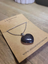 Load image into Gallery viewer, Blue Sandstone Crystal Heart Necklace Trending Pendant Necklace Gift For Her, Handmade Necklace