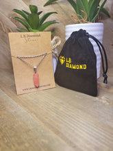 Load image into Gallery viewer, Crystal Necklace Silver Tone Strawberry Quartz Pendant Necklace Handmade