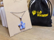 Load image into Gallery viewer, Natural Blue Soladite Handmade Star Necklace Hexagon Chain Silver Pendant Necklace
