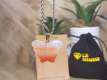 Load image into Gallery viewer, Choker Necklace Silver Tone Carnelian Healing Crystal Butterfly Necklace