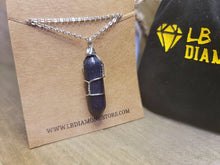 Load image into Gallery viewer, Blue Sandstone Crystal POINT Necklace Trending Pendant Necklace Gift For Her, Handmade Necklace Fashion Necklace