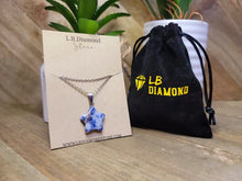 Load image into Gallery viewer, Natural Blue Soladite Handmade Star Necklace Hexagon Chain Silver Pendant Necklace