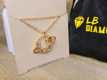 Load image into Gallery viewer, dainty planet choker or necklace / Saturn necklace / ufo necklace / alien necklace