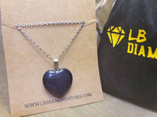 Load image into Gallery viewer, Blue Sandstone Crystal Heart Necklace Trending Pendant Necklace Gift For Her, Handmade Necklace