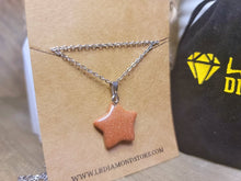 Load image into Gallery viewer, Gold Sandstone Crystal Star Necklace Trending Pendant Necklace Gift For Her, Handmade Necklace