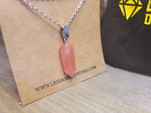Load image into Gallery viewer, Crystal Necklace Silver Tone Strawberry Quartz Pendant Necklace Handmade