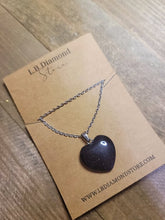 Load image into Gallery viewer, Blue Sandstone Crystal Heart Necklace Trending Pendant Necklace Gift For Her, Handmade Necklace
