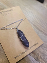 Load image into Gallery viewer, Blue Sandstone Crystal POINT Necklace Trending Pendant Necklace Gift For Her, Handmade Necklace Fashion Necklace