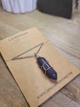 Load image into Gallery viewer, Blue Sandstone Crystal POINT Necklace Trending Pendant Necklace Gift For Her, Handmade Necklace Fashion Necklace